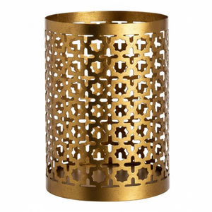 Set Of 3 Green And Gold Metal Votive Candle <b>Holders</b> Modern Leaf Pattern <b>Tealight</b> <b>Holders</b> Home Decor Aluminium Matte Finish - Product Image 4