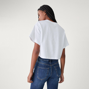 Camiseta Corta de Algodón para Mujer al por Mayor, Manga Corta, Casual, Verano, Estilo Urbano, para Entrenamiento, Diseño con Logotipo Personalizado, Botones, Transpirable - Product Image 4