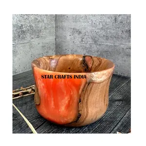 Best Ever Selling Product Trending Customized Resin Wood Bowl with Design Home and Garden Table top Dinnerware Bowls Antique