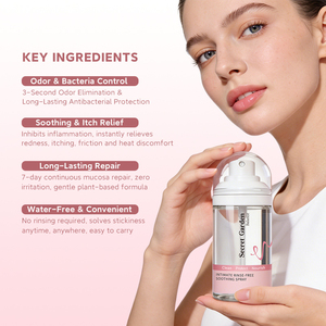 Spray lenitivo intimo senza risciacquo da 60 ml più popolare per la cura femminile, con acido borico per il controllo degli odori, spray lenitivo Yoni per donne - Product Image 4