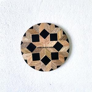 Sous-verres personnalisés en usine sous-verres en bois et en résine absorbant l'eau pour tasses à thé Vierges de sublimation Tapis et tampons Sous-verres de table pour boissons - Product Image 3