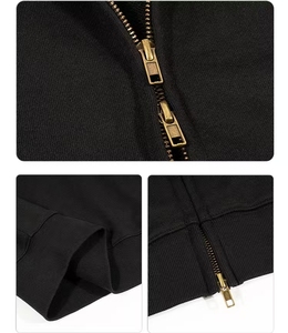 400gsm Basics Cotton Terry <b>Toweling</b> Zip-up Hoodie Casual High Quality Off-Shoulder Hoodie Plain Oversized Men Zipper <b>Hoodies</b> - Product Image 2