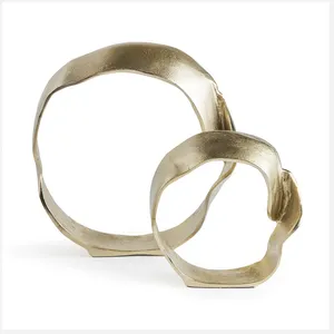 Sculptures de jardin Rowan Modern Abstract Gold Aluminium Decorative Art Home Office Decor Accent Gift sculpture moderne polie - Product Image 5
