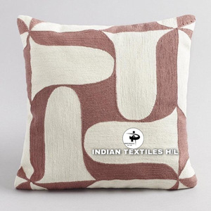 Funda de cojín cosida con cadena de lana bordada de Cachemira hecha a mano para sofá, sala de estar, producto de ITHL - Product Image 3