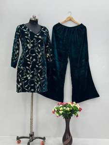 DESIGNER PARTY WEAR TOP DE TERCIOPELO VISCOSA PESADA CON PENT - Product Image 4