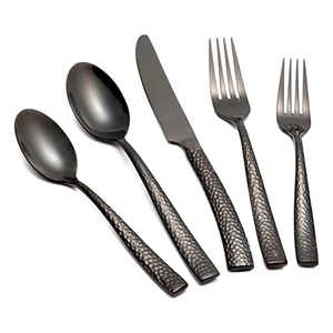 Vente en gros robuste de couverts en acier inoxydable de fabricant indien service de couverts de dîner plaqué or avec poignée plate - Product Image 6