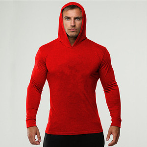 Manufacturer Supply Custom Summer 100% Cotton <b>Long</b> <b>Sleeve</b> Fitness Sports <b>Men</b> <b>Tops</b> <b>Gym</b> Hoodies - Product Image 4