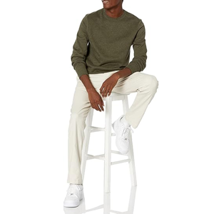 Sweat-shirt ample à col rond de couleur unie et à manches longues pour hommes pulls en tissu imprimé d'usine personnalisés pour le commerce extérieur - Product Image 6