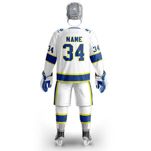 Venta al por mayor de sublimación personalizada bordado Hockey sobre hielo Jersey pantalón Shell calcetines peso pesado Gsm de alta calidad a bajo precio - Product Image 6