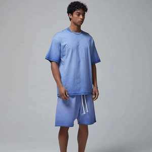 New Arrival Comfortable Men Summer Acid Wash T Shirt and Short <b>Set</b> Quick Dry Men Wear Acid Wash Short <b>Set</b> OEM Service - Product Image 2