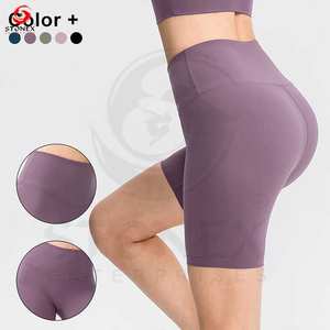 Pantalones cortos de Yoga sin costuras de secado rápido de cintura alta para mujer Honey Butt Fitness Shorts Sexy tamaño personalizado patrón sólido pantalones cortos de Yoga DE BOXEO - Product Image 6