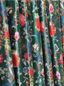 Rideaux Boho de luxe personnalisables Style vintage Rideaux et cantonnières en velours de coton vert pour décoration de fenêtre d'hôtel et de maison - Product Image 3