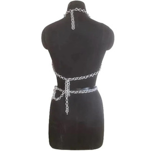 Ensemble de Bikini en cotte de mailles médiéval fantastique pour femmes Anodisé Antique Aluminium Acier Métal Lingerie Armure Polie Soutien-Gorge Culotte Cadeau - Product Image 2