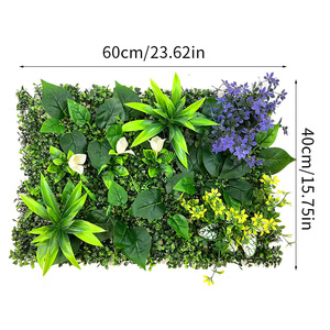 Mur végétal artificiel, toile de fond verte, fleurs en plastique et soie mélangées, gazon artificiel 10cm+, façade de magasin, gazon synthétique naturel - Product Image 4