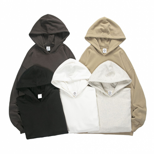 Autumn Winter Double Hood Waterproof Plain Dyed <b>Fleece</b>-Lined <b>Balaclava</b> Zip Pocket Casual High Quality Men's Women's Hoodie - Product Image 1