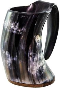 Tasse à corne de vin Viking de haute qualité Top tendance Agate en corne de boeuf de buffle sculptée de style européen pour le café de fête ou les boissons abordables - Product Image 3