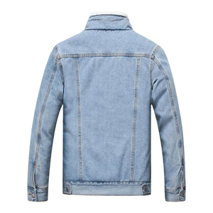 Veste en jean élégante pour hommes nouveauté hiver chaud poche déchirée grande taille bouton avant veste en jean à la mode et durable - Product Image 6