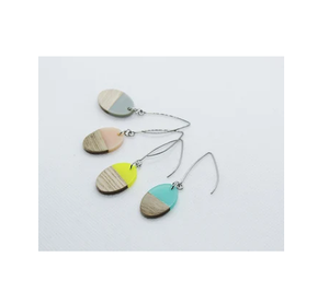 Pendientes de Flores de Resina Personalizados, Pendientes de Flores Redondos de Acero Inoxidable para Uso con Materiales Azules y de Madera - Product Image 6