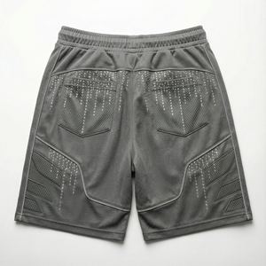 Shorts Bermuda en Maille de Nylon Personnalisés Respirants pour Femmes Taille Haute Fermeture à Cordon Écologique Coupe Classique Gym Sports Décontracté - Product Image 2