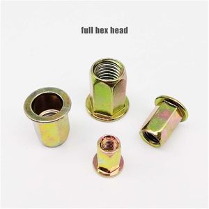 M4 M5 M6 M8 M10 M12 Acier Inoxydable Demi-hexagone Tête Plate Reliure Rivet Écrou Insert Vis Boulons Hexagone Complet avec Filetage Unc - Product Image 4