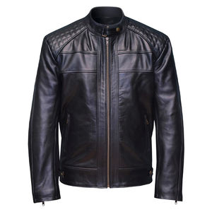 Nouveau hiver Vintage moto équitation hommes vestes en cuir classique décontracté moto veste motard veste en cuir - Product Image 4