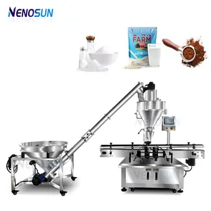 Nenosun自动灌装机牛奶蛋白可可咖啡洗涤香料固体滑石粉带螺旋进料器