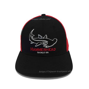 หมวกทรูเกอร์ผ้าฝ้าย100% 6แผงปักโลโก้แบบแบนด้านหลังตาข่ายดูโปรไฟล์ทันสมัยสำหรับกลางแจ้งลำลอง - Product Image 2