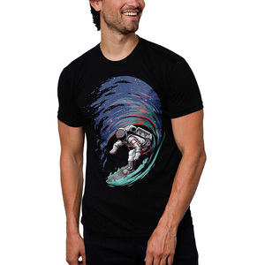 Verano nueva moda hombres sólido Casual 180g satén en blanco cuello redondo manga corta Camiseta 100% poliéster de gran tamaño - Product Image 1