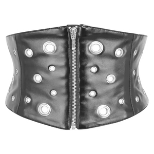 <b>Women's</b> New Design Breathable Leather <b>Corset</b> Waist Slimming Body Shaper Underwear Sexy Leather <b>Corset</b> - Product Image 1