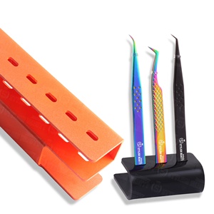 Ensemble de pinces à épiler de qualité supérieure pour les artistes en extensions de cils, support en acrylique transparent pour outils à cils et présentoir à pinces à épiler multi-emplacements - Product Image 5