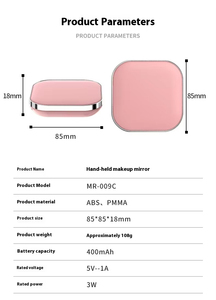 Mini espejo de aumento cosmético LED de bolsillo de doble cara recargable Diseño doblado para maquillaje de viaje - Product Image 3