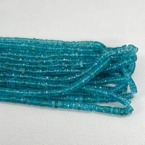6mm 7mm Natural Sky Blue Apatite <b>Heishi</b> Tyre Faceted Gemstone Beads Jewelry High Quality Loose Custom Beaded <b>Bracelets</b> For Women - Product Image 3