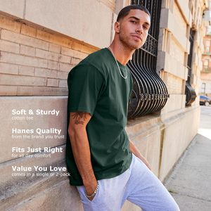 Camiseta de Algodón Lisa para Hombre, Cuello Redondo, Manga Corta, Cómoda, Ligera, Informal, para Verano, Precio de Fábrica - Product Image 6