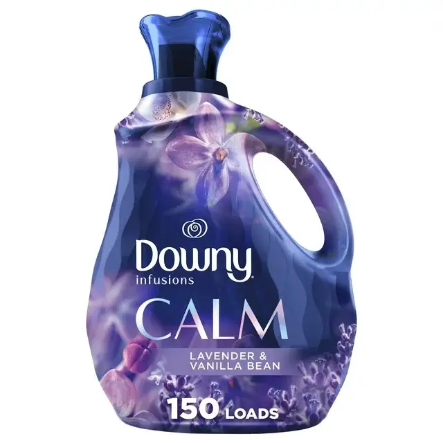 Downy Infusions Liquid Fabric Softener、落ち着いた、ラベンダー & バニラビーン、101液量オンス