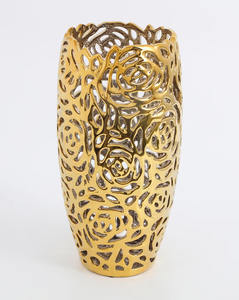 แจกันดอกไม้โลหะสไตล์อินเดียตกแต่งด้วยมือที่ดีที่สุดที่ทันสมัยผู้ถือดอกไม้ - Product Image 6