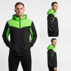 เสื้อออกกำลังกายมีกระเป๋ามีซิปสำหรับผู้ชายเสื้อออกกำลังกายเล่นกีฬาแบบลำลองคอตั้ง - Product Image 2