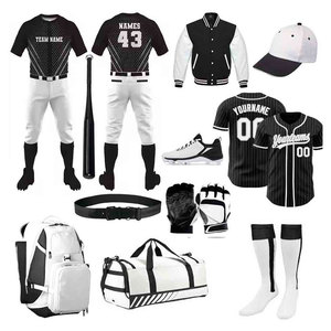 Custom Black Orange Baseball Uniform Set Jersey Pants Gloves Cap <b>Socks</b> Bag Moisture Wicking Sublimated Print Men's Apparel - Product Image 4