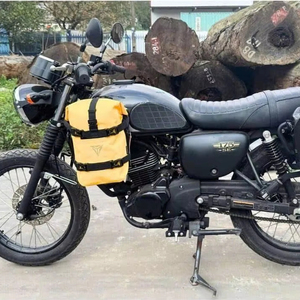 Sac de casque de moto Kawasaki W175 avec support de sac latéral et réservoir de carburant avant - Acier haute résistance - Product Image 1