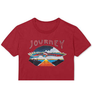 T-shirt da uomo con stampa grafica Journey Flying, 100% cotone, oversize, stampa DTG personalizzata, rosso - Taglia M - Product Image 2