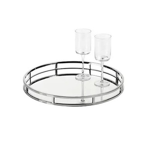 Round <b>Mirror</b> <b>Tray</b> for Home Hotels Restaurant Best Quality Hot <b>Tray</b> Indian Metal Handicrafts Gifting Item and Decorating - Product Image 4