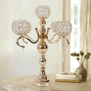 Vaisselle Bougeoirs en cristal et métal avec finition argent et or Parfait pour la décoration de maison et de mariage de qualité supérieure - Product Image 6