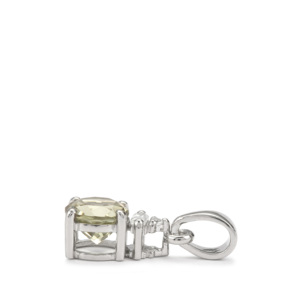 Pendentif Czarite 0,90 ct avec zircon blanc Platine 950 - Product Image 2