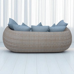 Ensemble de meubles de patio extérieur en PRSF-015n de rotin poly confortable sièges de loisirs en faux osier conception en forme de lune pour le salon - Product Image 2