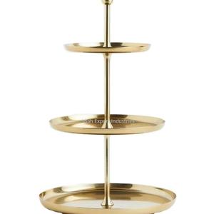 Soporte de pastel de Metal redondo dorado de alta calidad, 3 niveles para boda, fiesta de cumpleaños, pastel de mesa, soporte de exhibición para servir galletas - Product Image 5