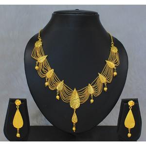 Ecklace-Conjunto de joyería de Latón chapado en oro puro, collar de alta calidad con diseño de los UAE Dubai - Product Image 1