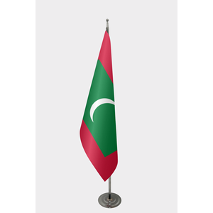 Drapeau d'intérieur officiel des Maldives, drapeau de plage personnalisé, style fanion, impression numérique, mât en aluminium et fibre de verre, polyester, plastique - Product Image 1