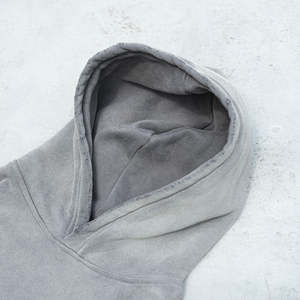 Sudadera con capucha de lona de algodón 100% de peso pesado de alta calidad para hombre 400 Gsm otoño desgastado ácido lavado diseño esencial sólido abrigo de invierno - Product Image 2