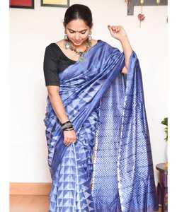 เสื้อส่าหรีผ้าไหม kanchivaram สำหรับผู้หญิงชุดปาร์ตี้ทุกวันผ้าคอตตอนเนื้อนุ่มส่าหรี - Product Image 6