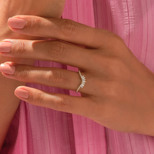 Super Offers Marquise Lab Grown Diamond <b>Tiara</b> Stacking Ring IGI Certified Diamond Ring Band <b>for</b> Sale by Indian Exporters - Product Image 4