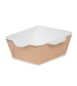 Contenedor versátil para comida para llevar OSQ OpSalad 350 de papel kraft de la mejor calidad, tazón para ensalada con logotipo personalizado y tapa transparente. - Product Image 2